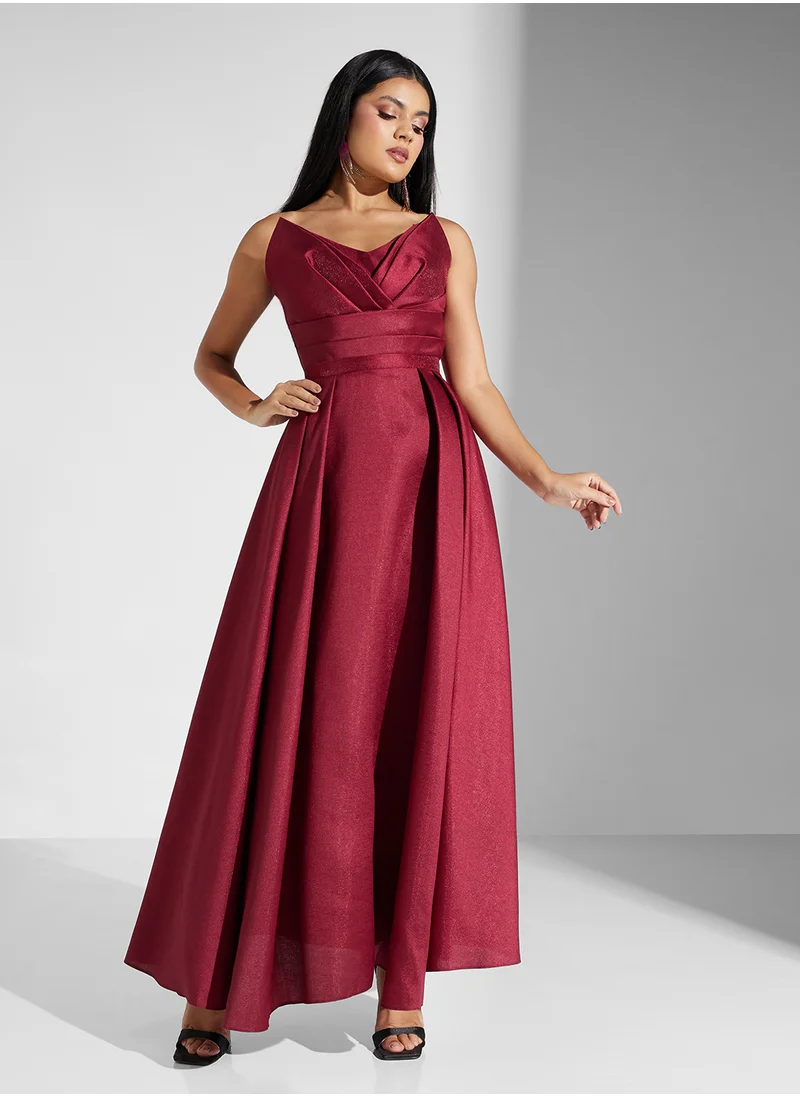 Akadia Fashion A-line draped bust dress