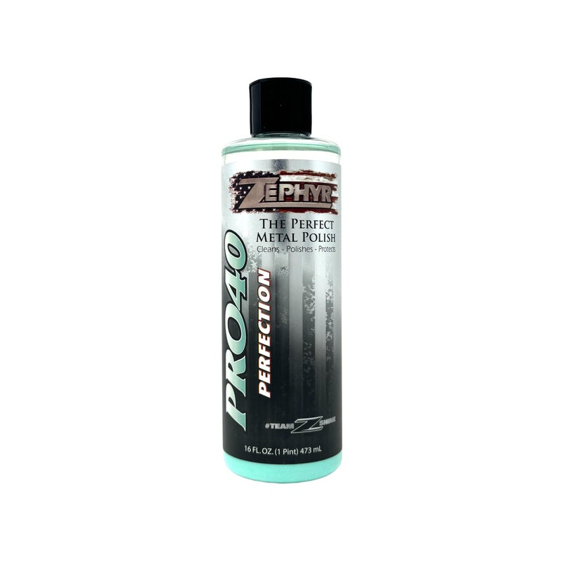 زيفير Zephyr Pro-40 ملمع المعادن المثالي. للكروم الفولاذ المقاوم للصدأ الألومنيوم النحاس النحاس الفضة والمغنيسيوم. صنع في الولايات المتحدة الأمريكية (16 أونصة) - Image 1