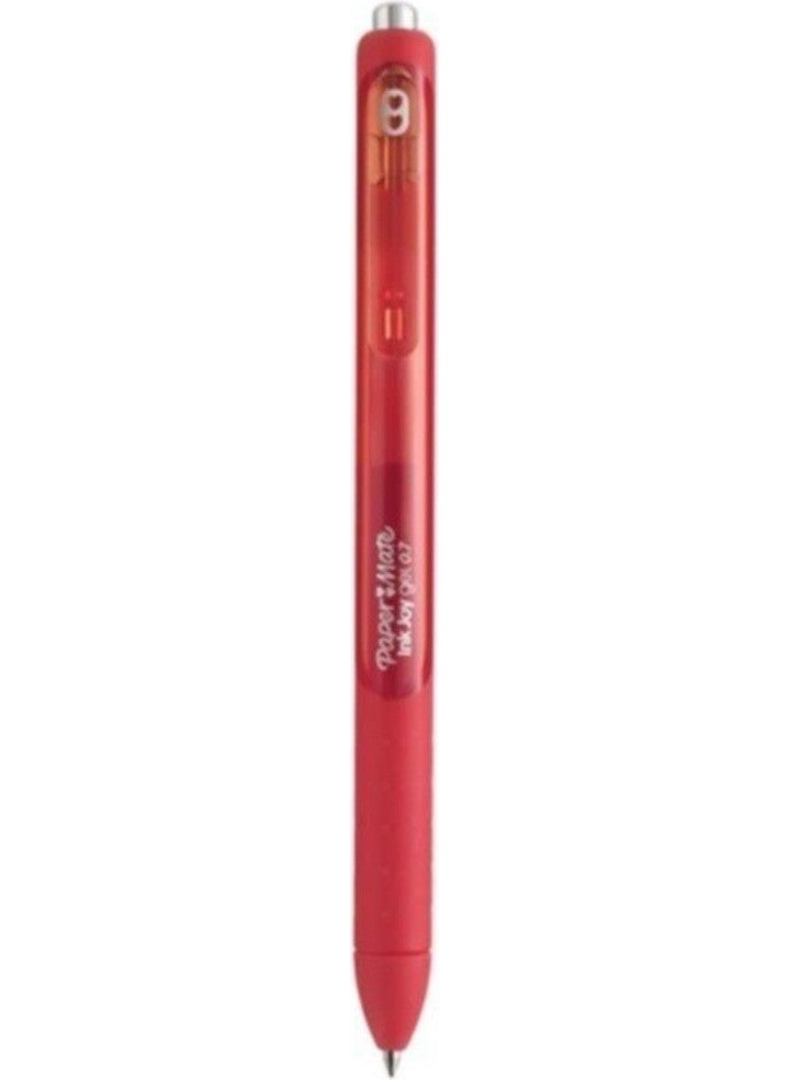 Paper Mate Inkjoy Gel Top Press Gel Ballpoint Pen Red 12 Pack 
