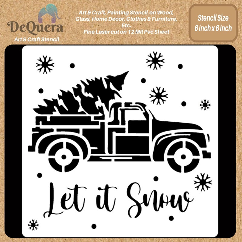 DeQuera Art Craft Stencil for Painting on Wood Funiture Wall use for Home Dcor Wardrobe Dcor Living Room Bedroom Study Room Size 6 x 6 inch D48 - Image 2