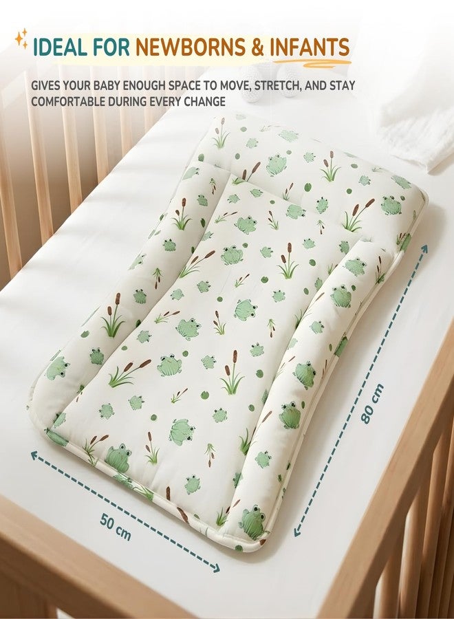 Tidy Sleep Baby Changing Station with Bolster Support & Pillow | Waterproof Cotton Poplin Changing Mat with TPU Backing, Extra Cushioned Portable Diaper Changing Pad for Newborns (0-3 Months) | Dandelion Pink - Image 5