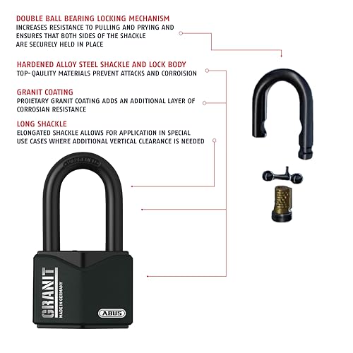 ABUS 37/55MB50 KA Granit Alloy Steel Padlock Keyed Alike (Code 5544653) with 2" Long Shackle - Image 5