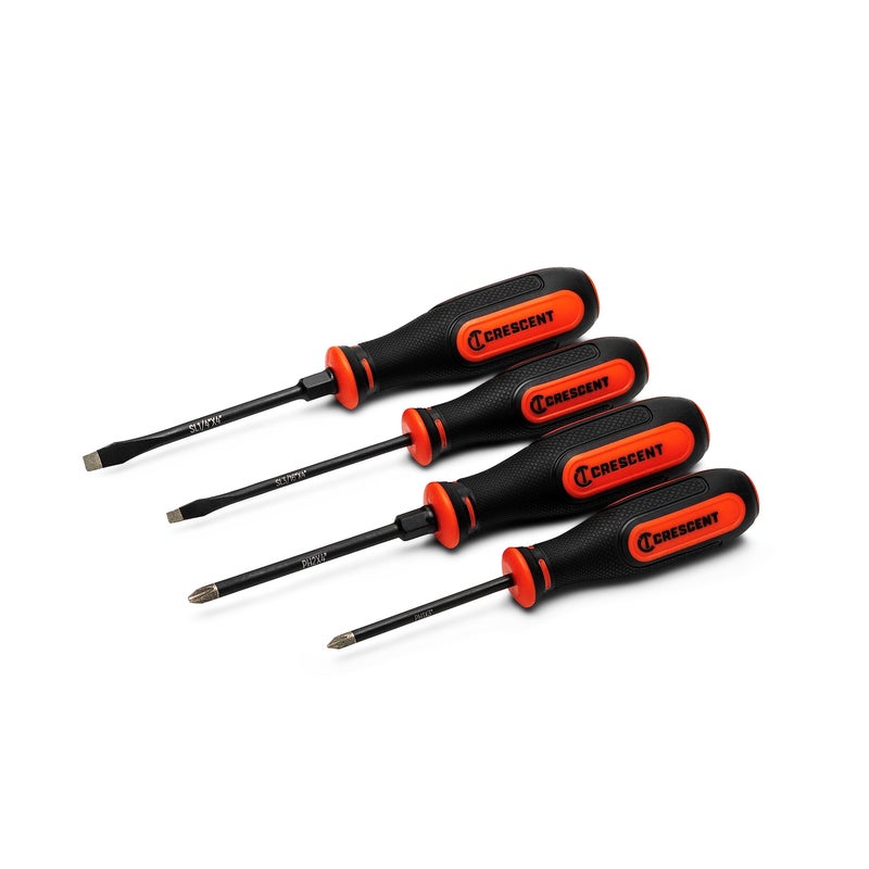 Crescent 4PC Diamond Tip Dual Material Screwdriver Set with Phillips and Slotted Screwdrivers - CDTSET4PC - Image 1