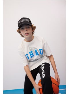 Boy Oversize Fit Crew Neck Knitted Short Sleeve T-Shirt