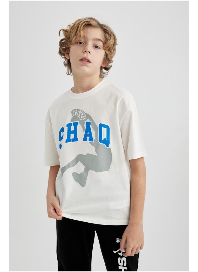 DeFacto - Boy Oversize Fit Crew Neck Knitted Short Sleeve T-Shirt - Image 1