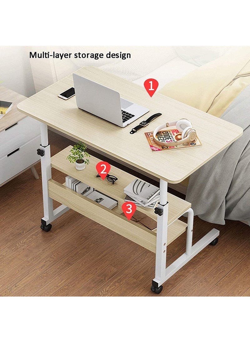 DubaiGallery Outdoor side table, small sofa, coffee table Sofa Side End Tables Mobile Lap Table, Computer Desk Stand Desk Height Adjustable Table Side Table for Bed Sofa, Multi-Layer Storage for Living Room  - Image 4