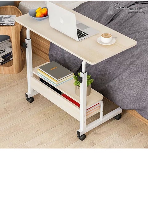 Outdoor side table, small sofa, coffee table Sofa Side End Tables Mobile Lap Table, Computer Desk Stand Desk Height Adjustable Table Side Table for Bed Sofa, Multi-Layer Storage for Living Room