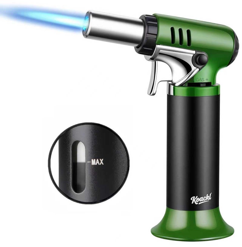 KOACKL Refillable Butane Torch with Fuel Gauge & Safety Lock - Adjustable Flame - Perfect for Welding, Resin Art, & More - One-handed Operation (Butane Gas Not Included) - Image 1