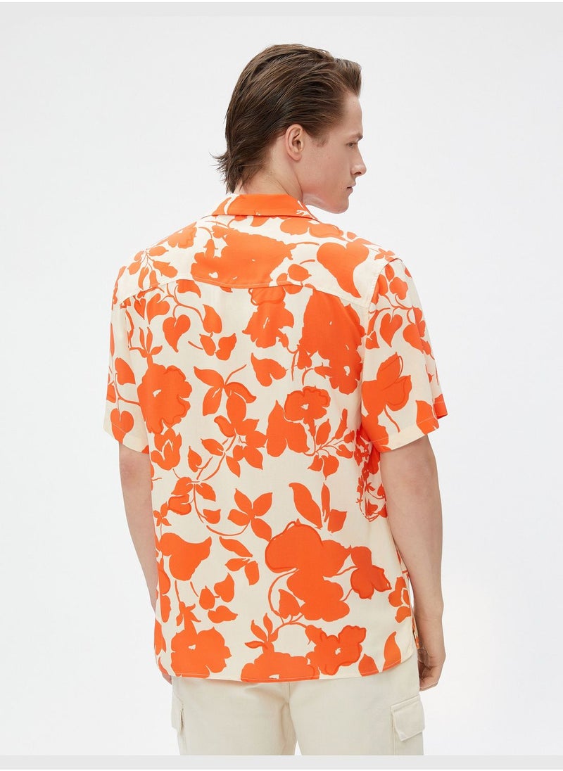 KOTON - Floral Shirt Short Sleeve Lapel Neck - Image 1