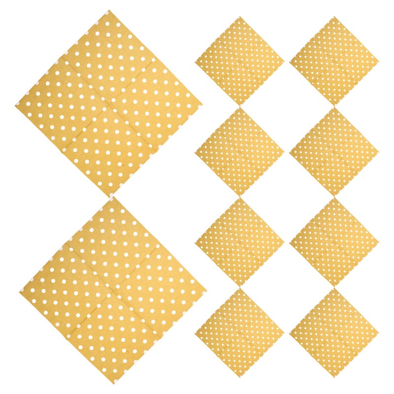 مناديل ورقية قابلة للتخلص مطبوعة بنقاط ذهبية 3 طبقات عبوة 16 قطعة لحفلات الزفاف وأعياد الميلاد والعشاء - Image 2