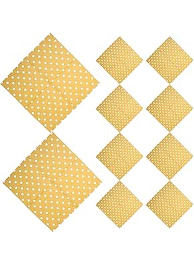 مناديل ورقية قابلة للتخلص مطبوعة بنقاط ذهبية 3 طبقات عبوة 16 قطعة لحفلات الزفاف وأعياد الميلاد والعشاء - Image 1
