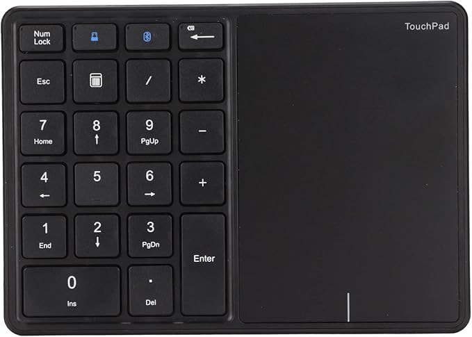 Black Wireless 2 In 1 Numeric Keypad With Touchpad 22 Keys 2 4G Bluetooth Type C Charging - Image 1