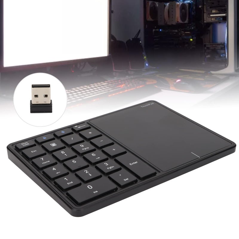 Black Wireless 2 In 1 Numeric Keypad With Touchpad 22 Keys 2 4G Bluetooth Type C Charging - Image 5