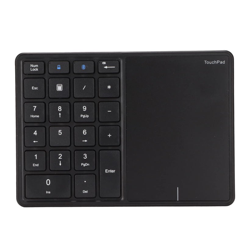 Black Wireless 2 In 1 Numeric Keypad With Touchpad 22 Keys 2 4G Bluetooth Type C Charging - Image 2