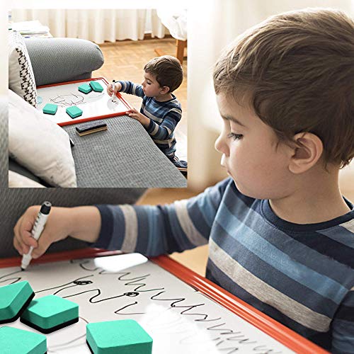 IHPUKIDI Mini Dry Erase Erasers, IHPUKIDI 48 Pack Magnetic Whiteboard Dry Erasers Chalkboard Cleaner Wiper for Kids and Classroom Teacher Supplies, Home and Office (2 x 2 Inch) Green - Image 3