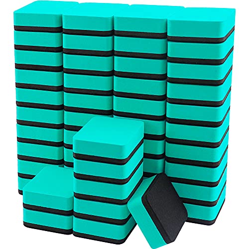 IHPUKIDI Mini Dry Erase Erasers, IHPUKIDI 48 Pack Magnetic Whiteboard Dry Erasers Chalkboard Cleaner Wiper for Kids and Classroom Teacher Supplies, Home and Office (2 x 2 Inch) Green - Image 1