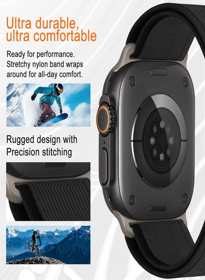 surundo Trail Loop Nylon Band - Compatible with Apple Watch Ultra 2 Band/Ultra Bands 49mm 45mm 44mm Men Women, Braided Elastic Weave Sport Strap for iWatch Ultra 2, iWatch Ultra Series 10 46mm SE/9/8/7/6/5 - Image 4