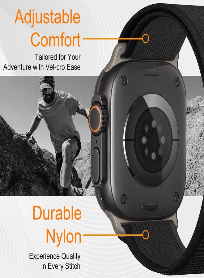 surundo Trail Loop Nylon Band - Compatible with Apple Watch Ultra 2 Band/Ultra Bands 49mm 45mm 44mm Men Women, Braided Elastic Weave Sport Strap for iWatch Ultra 2, iWatch Ultra Series 10 46mm SE/9/8/7/6/5 - Image 3