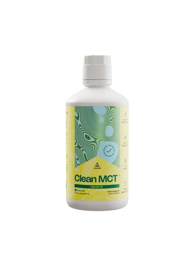 LevelUp - LevelUp Clean MCT Oil - 100% Caprylic C8 for Energy, Focus, Weight Management, Gut Health, Brain Superfuel - Keto Supplement for Ketogenic Coffee and Ketones - Non-GMO (32 oz) - Image 1
