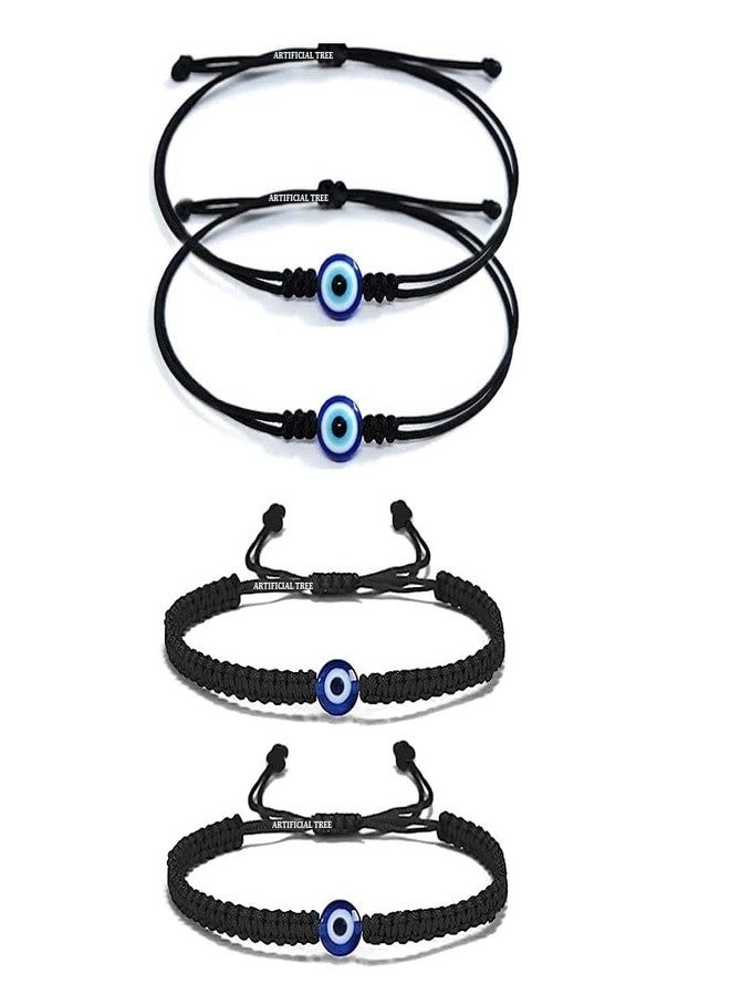 ARTIFICIAL TREE Black Thread Handmade Evil Eye Nazariya Bracelet For Unisex Adult Keeps You Safe And Secure From Evil & Negative Pack Of Combo 4 Piece (AT GIRLS BRCT 035) - Image 1