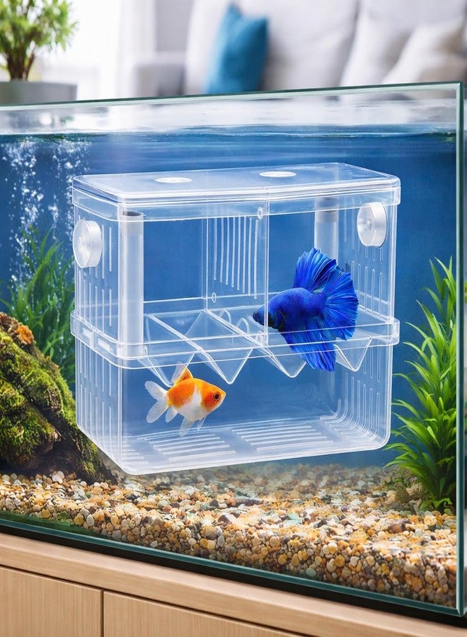 rizopets Aquarium Breeding Box, Double Layer Fish Tank Isolation Box with Divider, Clear Acrylic - Image 4