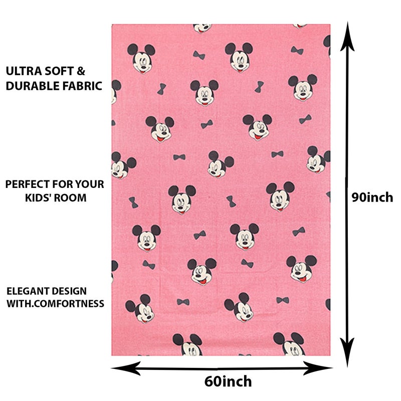 Kuber Industries Cotton Single Bedsheet with 1 Pillow Cover | Wrinkle Free Single Bedsheet for Kids Room & Bedroom | Pink - Image 3