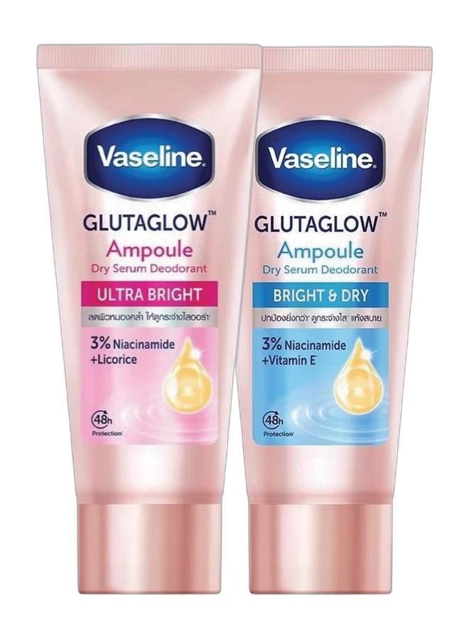 Vaseline Glutaglow Ultra Bright Ampoule Dry Serum Deodorant - 45ml & Glutaglow Bright & Dry Ampoule Dry Serum Deodorant - 45ml Bundle - Image 1
