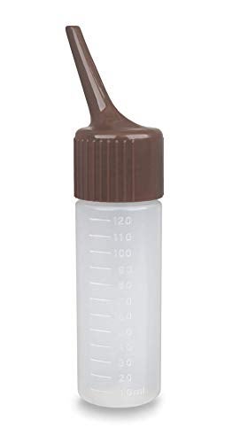 Tredoni 4oz120ml Hair Dye Applicator Bottle with Tilted NozzleTip Squeeze Dye Measuring Bottle