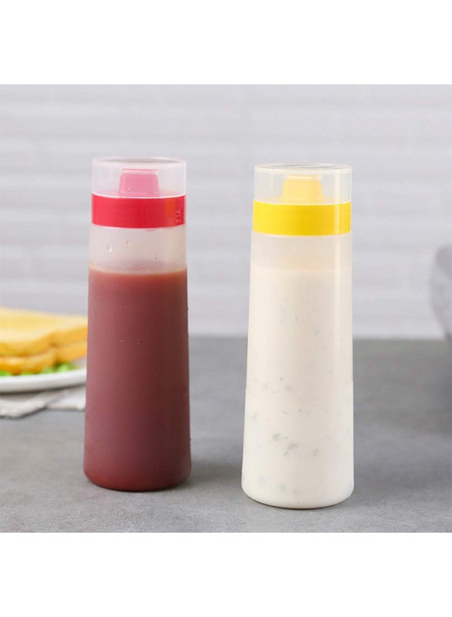 Kakamono 2-pack Porous Squeeze Bottles,Leak Proof Refillable Condiment Container for Kitchen Use,Salad Dressings,top dispensers for ketchup mustard mayo hot sauces olive oil(10 oz) - Image 1