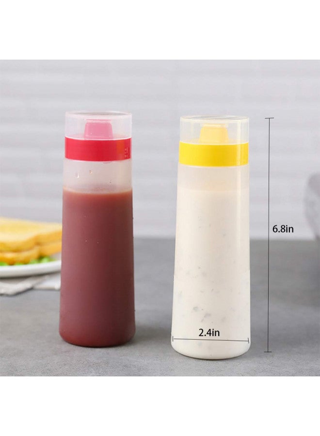Kakamono 2-pack Porous Squeeze Bottles,Leak Proof Refillable Condiment Container for Kitchen Use,Salad Dressings,top dispensers for ketchup mustard mayo hot sauces olive oil(10 oz) - Image 2