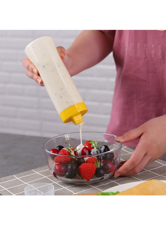 Kakamono 2-pack Porous Squeeze Bottles,Leak Proof Refillable Condiment Container for Kitchen Use,Salad Dressings,top dispensers for ketchup mustard mayo hot sauces olive oil(10 oz) - Image 4