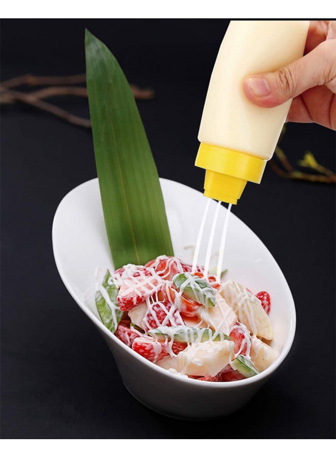 Kakamono 2-pack Porous Squeeze Bottles,Leak Proof Refillable Condiment Container for Kitchen Use,Salad Dressings,top dispensers for ketchup mustard mayo hot sauces olive oil(10 oz) - Image 3