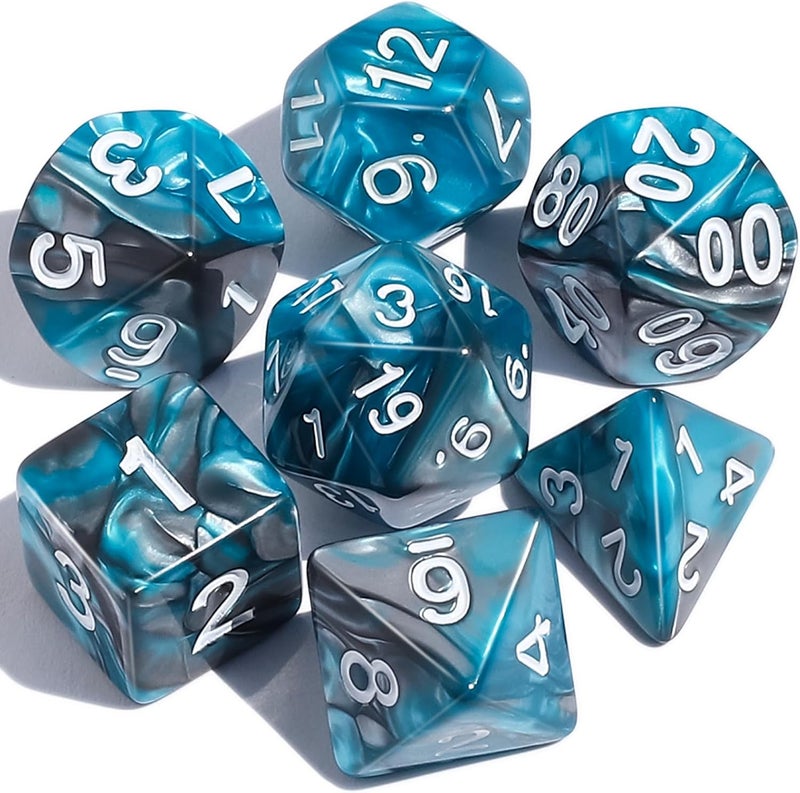 CiaraQ DND Polyhedral Dice Set with a Black Dice Bag for D&D RPG MTG Role Playing Table Games - Image 1