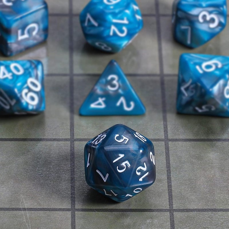CiaraQ DND Polyhedral Dice Set with a Black Dice Bag for D&D RPG MTG Role Playing Table Games - Image 4