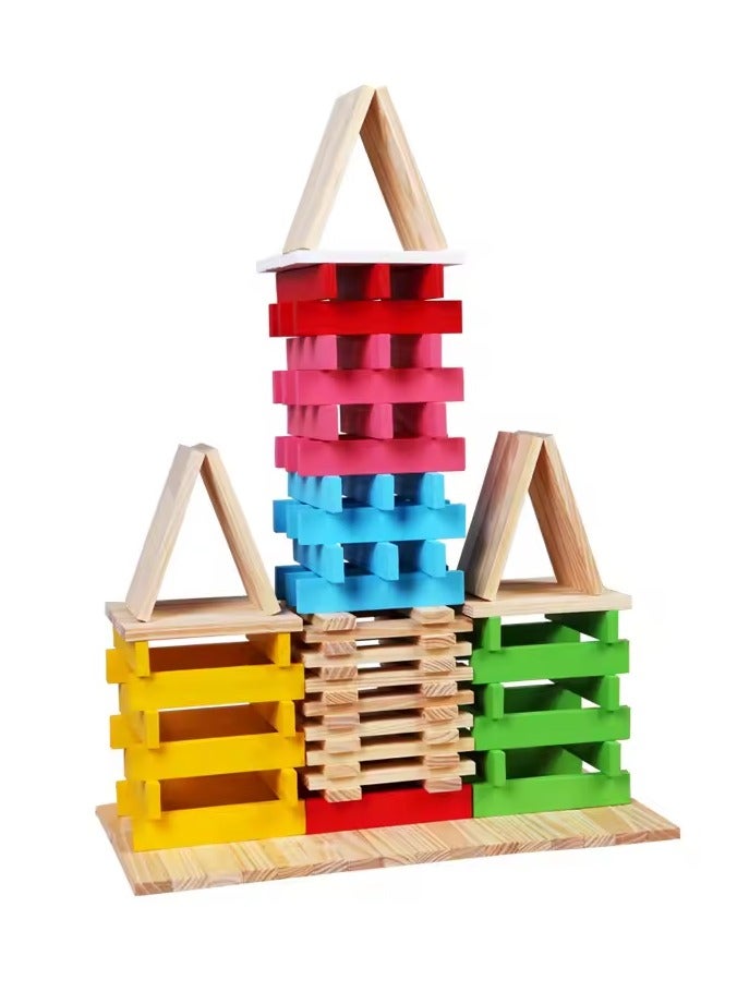 150pcs Educational Tumbling Tower Natural Wooden Stacking Bricks Building Balance Blocks Wood Domino Construction Toys - Image 3