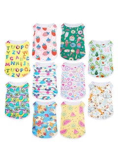 Saintrygo Saintrygo 10 Pcs Lovely Puppy Shirts Print Dog Clothes Breathable Pet Cartoon Dog Shirt Clothes Sweatshirt for Dog Puppy Cat(Medium)  - Image 1