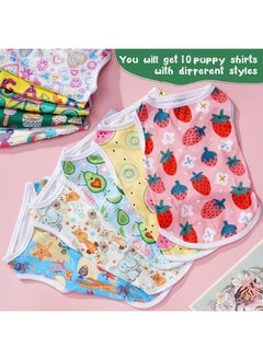 Saintrygo Saintrygo 10 Pcs Lovely Puppy Shirts Print Dog Clothes Breathable Pet Cartoon Dog Shirt Clothes Sweatshirt for Dog Puppy Cat(Medium)  - Image 4