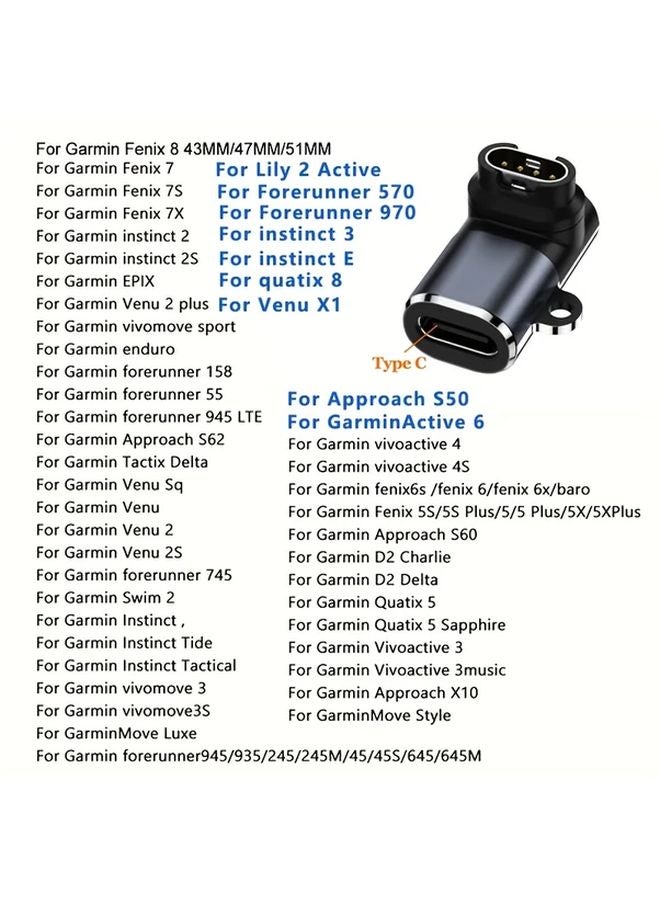 محول شاحن معدني لسلسلة Garmin Fenix 8 و7 و6 و5 وسلسلة Venu 3 و2 Plus وForerunner وInstinct - Image 4