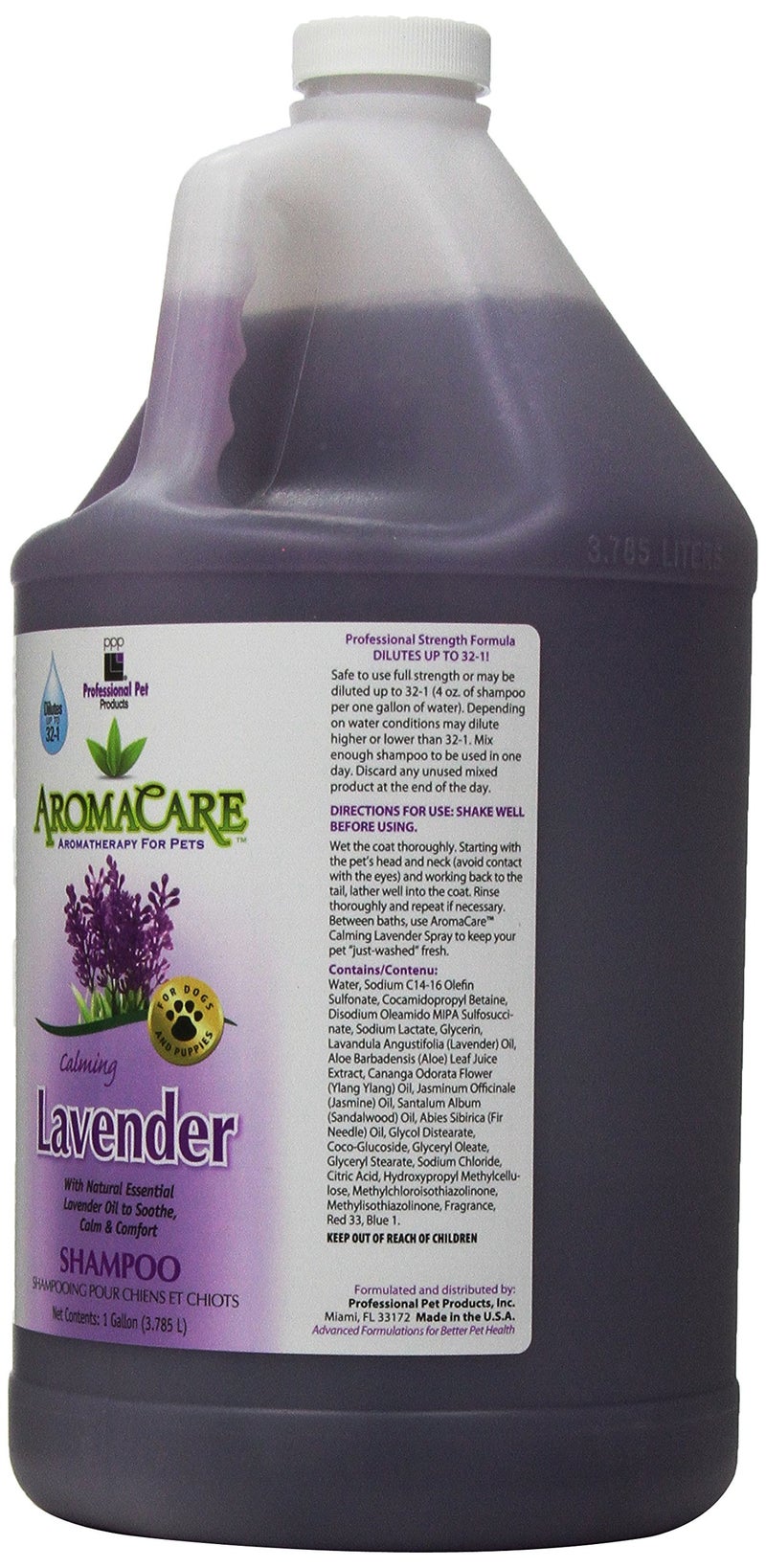 PPP AromaCare Calming Lavender Shampoo for Dogs with Anxiety - Relax Anxious Dogs Instantly - Lavander Oil & Ylang Ylang for a Soothing Bath Time - 1 Gallon - Image 3