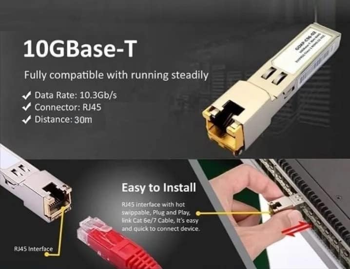 Hanutech 10G SFP+ Electrical RJ45 Optical Transceiver 10Gbase-T SFP+ Ethernet Copper Module 30M - Image 4