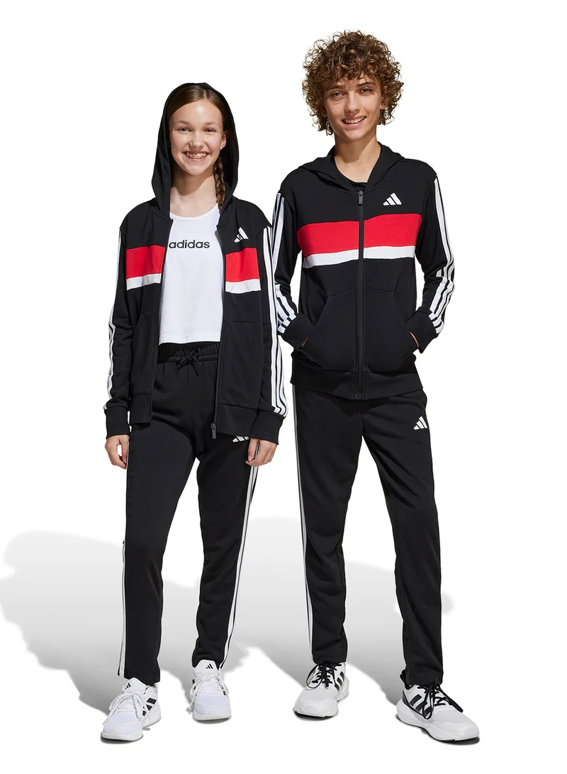 Adidas Youth Seasonal Esential Teberio 3 Stripe French Terry Tracksuit
