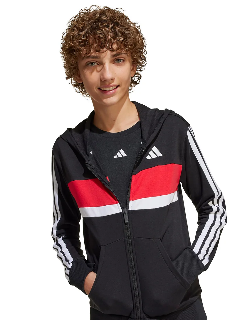 Adidas Youth Seasonal Esential Teberio 3 Stripe French Terry Tracksuit