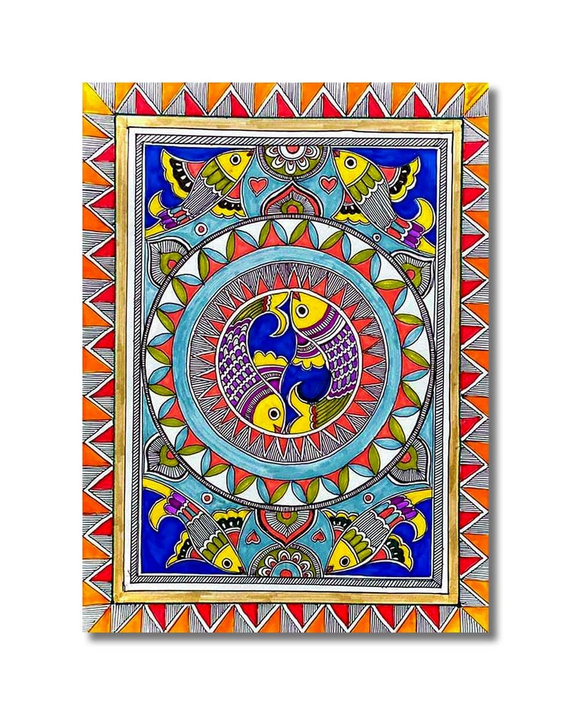 Sikhash Traditional Art Canvas Paintings, Rajasthani Art, Indian Art, Kalamkari Art, Madhubani Art, Wall Art, Canvas painting for Living Room, Wall Décor, Unframed, Fabric, Size - 12 X 9 inches. w3 - Image 5