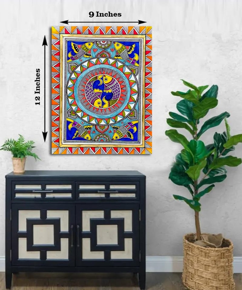 Sikhash Traditional Art Canvas Paintings, Rajasthani Art, Indian Art, Kalamkari Art, Madhubani Art, Wall Art, Canvas painting for Living Room, Wall Décor, Unframed, Fabric, Size - 12 X 9 inches. w3 - Image 4