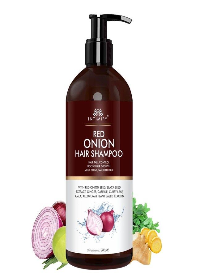 INTIMIFY شامبو إنتيميفاي بالبصل الأحمر مع خلاصة زيت حبة البركة والبصل الأحمر لنمو الشعر للرجال والنساء (200 مل) عبوة من قطعة واحدة - Image 1