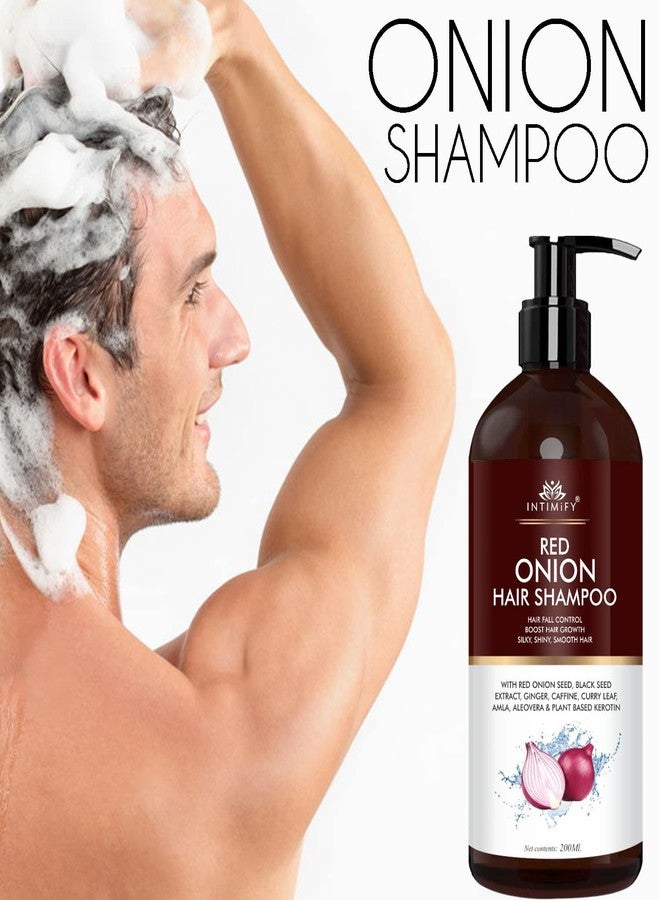 INTIMIFY شامبو إنتيميفاي بالبصل الأحمر مع خلاصة زيت حبة البركة والبصل الأحمر لنمو الشعر للرجال والنساء (200 مل) عبوة من قطعة واحدة - Image 3