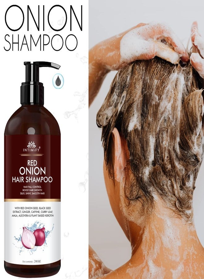 INTIMIFY شامبو إنتيميفاي بالبصل الأحمر مع خلاصة زيت حبة البركة والبصل الأحمر لنمو الشعر للرجال والنساء (200 مل) عبوة من قطعة واحدة - Image 2