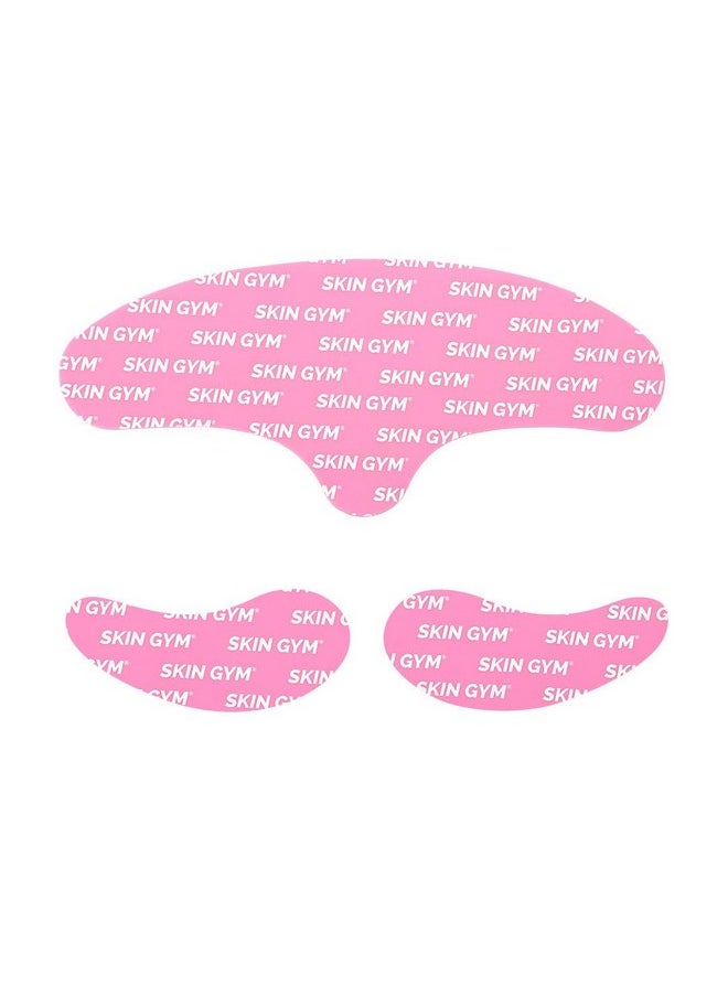 سكين چيم مجموعة أقنعة Skin Gym القابلة لإعادة الاستخدام - رقعة قابلة لإعادة الاستخدام مصنوعة من السيليكون بنسبة 100% لعلاج التجاعيد على الجبهة وتحت العين - لعلاج الهالات السوداء والانتفاخات، قناع علاجي لتفتيح البشرة ومحاربة الشيخوخة وتخفيف التوتر  - Image 1