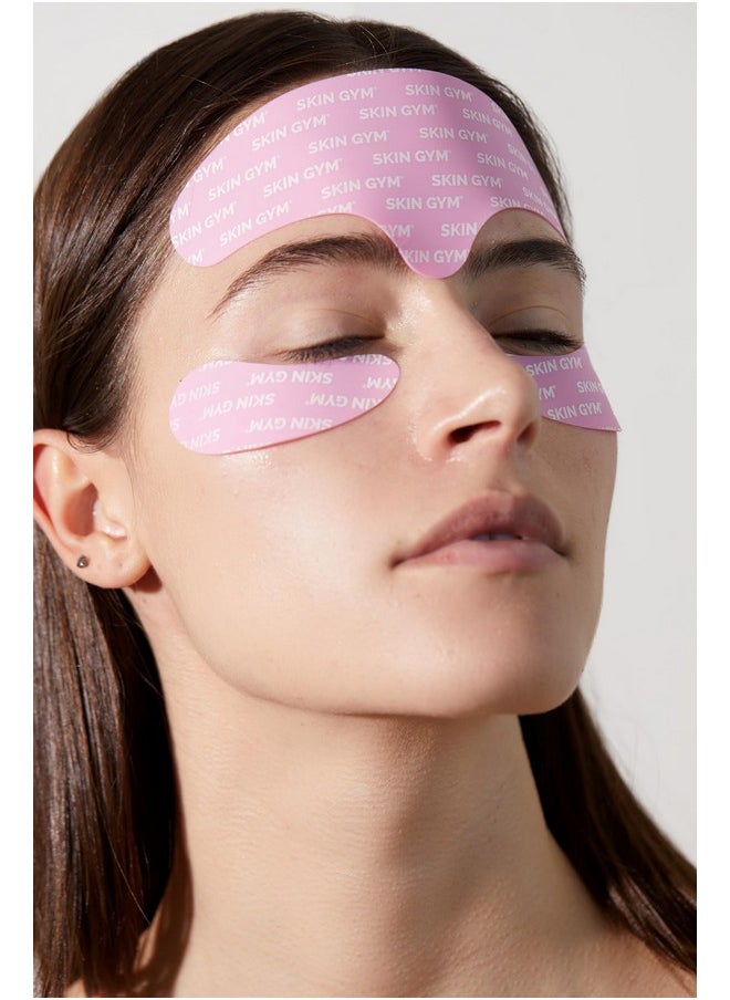 سكين چيم مجموعة أقنعة Skin Gym القابلة لإعادة الاستخدام - رقعة قابلة لإعادة الاستخدام مصنوعة من السيليكون بنسبة 100% لعلاج التجاعيد على الجبهة وتحت العين - لعلاج الهالات السوداء والانتفاخات، قناع علاجي لتفتيح البشرة ومحاربة الشيخوخة وتخفيف التوتر  - Image 4