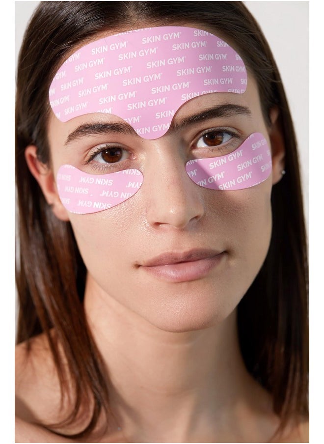 سكين چيم مجموعة أقنعة Skin Gym القابلة لإعادة الاستخدام - رقعة قابلة لإعادة الاستخدام مصنوعة من السيليكون بنسبة 100% لعلاج التجاعيد على الجبهة وتحت العين - لعلاج الهالات السوداء والانتفاخات، قناع علاجي لتفتيح البشرة ومحاربة الشيخوخة وتخفيف التوتر  - Image 5